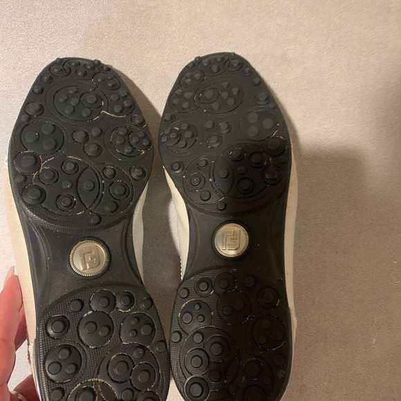 Foot Joy Tailored Collection White/Silver Golf Shoes sz 8.5 M - Picture 7 of 8